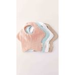 O&G Collection 4'lü Yıldızlar Pamuklu 8 Katlı Müslin Bebek Salya Önlüğü / Mama Önlüğü /nikel Free - 0 - 1,5 Yaş - Çok Renkli