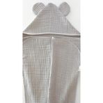 O&G Collection Gri Pamuklu , 4 Katlı Multi Müslin Bebek / Çocuk , Bornoz / Havlu Banyo / Havuz / Deniz