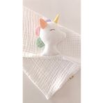 O&G Collection Sevimli Unicorn %100 Pamuklu 8 Katlı Müslin Uyku Arkadaşı/ Bebek Hediyelik / Oyuncak