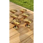 Ogeda Home 6'lı Isritidye Huni Ayaklı Gold Kahve Yanı Lokumluk,makaronluk,şekerlik,lokumluk