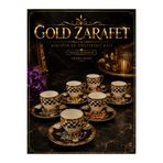 Ogeda Home Gold Ayaklı Renkli Dama Desenli 6’lı Türk Kahve Fincan Takımı Porselen-Balsa Fincan Takımı