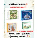 Oggia Manyetik Oyuncak Seti 3’lü (Racing Car + Magnepaint + Cubimag) – 35 Parça Magnetic Stick Hediyeli Eğitici Oyuncak - SET4