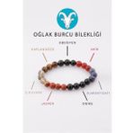 Oğlak Burcu Taşlarından Oluşan Doğal Taş Bileklik 8 mm Küre Kesim - Burç Bilekliği