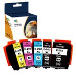 OGOUGUAN 202XL mürekkep kartuşu Epson 202 XL ile uyumlu Epson Expression Premium XP-6100 XP-6105 XP-6000 XP-6005 XP-6001 XP6100 XP6105 XP6000 XP6005 XP6001 5-Pack