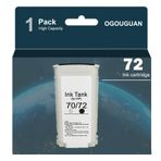 OGOUGUAN CAIDI 1 adet yazıcı kartuşu, HP 72-6X 130 ml, DesignJet T1100, T1120, T1200, T1300, T2300, T610, T620, T770, T790, T795 (1 x fotoğraf siyahı) ile uyumlu