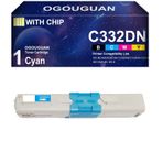 OGOUGUAN Uyumlu Toner Kartuşları C332 MC363 Yüksek Kapasiteli 3500 Sayfa ve 3.000 Sayfa, Oki Renkli Yazıcılar için OKIDATA C332dn MC363dn C332dnw MC332dnw MC363dnw (1 Cam Göbeği)