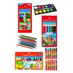 Ogrenci Boyama Seti 3 Lu Faber 12 Renk Sulu Boya Kuru Boya Pastel Boya 12 Li Boya Set Faber Castell Okul Sinif