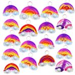 (Öğrencilerin Doğum Günü Hediyesi) 24 Paket Toplu Gökkuşağı Push Fidget Kabarcık Mini Pop Fidget Yetişkinler ve Çocuklar için, Küçük Yaz Partisi Malzemeleri ve Sınıf Öğrencileri Kabarcık Ödülü