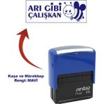 Öğretmen Kaşesi - Arı Gibi Çalışkan, 912 (51*19 mm) Mavi Keçeli Otomatik Kaşe