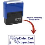 Öğretmen Kaşesi - Daha Çok Çalışmalısın, 912 (51*19 mm) Mavi Keçeli Otomatik Kaşe