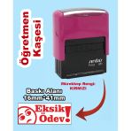 Öğretmen Kaşesi - Eksik Ödev, 911 (16Mm X 41Mm) Kırmızı Keçeli Otomatik Kaşe
