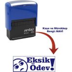 Öğretmen Kaşesi - Eksik Ödev, 912 (51*19 mm) Mavi Keçeli Otomatik Kaşe