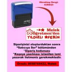 Öğretmen Kaşesi - Yıldızlı Aferin, 912 (51Mm X 19Mm) Kırmızı Keçeli Otomatik Kaşe