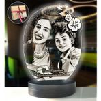 Öğretmene Özel 3D Oval Led Gece Lambası (Beyaz)