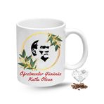 Öğretmenler Günü Hediyesi Atatürk Silueti Baskılı Porselen Kupa Bardak
