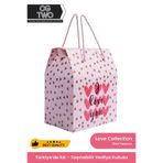 OGTWO Premium Konsept Hediye Kutusu & Çanta Sevgiliye Kalpli Aşk Seni Seviyorum Hediye Paketi - 24x14x20cm