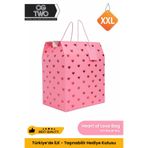 OGTWO Premium XXL Büyük Boy Hediye Kutusu & Çanta Kalpli Lüks Karton Kalp Hediye Paketi - 34x20x28cm