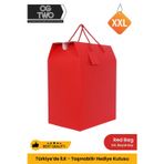 OGTWO Sevgililer Günü İçin XXL Hediye Kutusu Karton Sevgiliye Hediye Paketi Büyük Boy Kırmızı - 34x20x28cm