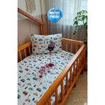Oğuz Ata Concept %100 Pamuk Sıvı Geçirmez Lastikli Çarşaf Yatak Koruyucu Alez - 90 x 190 cm - Renkli