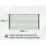 Oğuz Endüstri Tel Çit 1 Adet Takım Panel Çit 120X250CM ( Aksesuarlı) - Yeşil