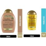 OGX Brazilian Keratin Smooth 385 ml Şampuan + Yenileyici Argan Oil of Morocco 100 ml Argan Yağı