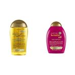 ogx yenileyici argan oil of morocco saç bakım yağı 100 ml ve ogx kırılma karşıtı keratin oil şampuan 385 ml