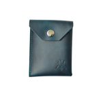 Oh Deer Leather Hakiki Deri Kartlık – Kart ve Nakit Uyumlu Tasarım (mavi)