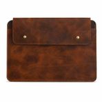 Oh Deer Leather Hakiki Deri Laptop Kılıfı 13-14 inç MacBook Air Uyumlu (33,5 x 23,5 cm) - Kahverengi