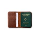 Oh Deer Leather Hakiki Deri Pasaport Kılıfı – Kart ve Kimlik Bölmeli Seyahat Cüzdanı - Kahverengi