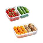 Ohbe Express -2 Bölmeli Sızdırmaz Contalı Kilitli Kapaklı 1 Litre Erzak Saklama Kabı -LC505 - 0 Siyah - Option-1