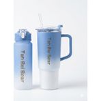 Ohbe Express 2’li Matara ve Pipetli Mug Bardak Seti – 900 ml Spor Suluk + 1500 ml Pipetli Termal Mug Bardak, Günlük Kullanım Için Içecek Seti - Option-1 - 0 - Siyah