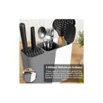 Ohbe Express Ayarlanabilir Sürgülü Kaşıklık Bıçaklık Organizer,2-3 Bölmeli Tezgah Üstü Stand (Gri) - Option-1
