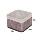 Ohbe Express Bambu Çok Amaçlı Saklama Kutusu Düzenleyici Kare Organizer, Dekoratif Bambu Düzenleyici Gri (20X20X13CM) - Option-1