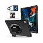 Ohbe Express iPad Pro 12.9 3. Nesil 2018 ile Uyumlu Kılıf Askılı Zırhlı Tank A1876 A2014 A1895 A1983 Siyah - Option-1 - Altın