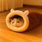 Ohbe Express Kedi Mağarası 45×50 cm – Yumuşak Peluş Kedi Uyku Tüneli, Kapalı Güvenli Kedi Yatağı, Yıkanabilir, Tünel Tasarım, Kediler Için Kışlık Mağara - Option-1
