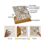 Ohbe Express Kendinden Yapışkanlı Çıkartması, Zemin Duvar Kaplama, Yapışkanlı Kaplama Pvc Apricot Desenli 30X30 cm (11 Adet / 1 M²) - Option-1 - -50 C