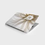 Ohbe Express Laptop Bilgisayar Notebook Pc Kaplama Etiketi 3D Fantastik Çiçek - 00 Beyaz - Option-1
