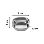 Ohbe Express Metal Gümüş Renk Barbekü, Sos Tabağı - Sos, Reçel, Bal, Kaymak Kasesi, Tekli - 8X8X2,5 cm - 1 Adet - Option-1 - 51R-Turuncu
