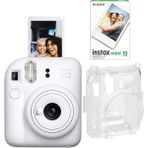 Ohbe Express Mini 12 Beyaz Fotoğraf Makinesi-10'lu Film ve Şeffaf Kılıf Seti - Açık Bej