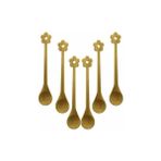 Ohbe Express Mini Bambu Ahşap Kaşık Seti, Çiçek Desenli, 14.5 Cm, 6 Adet - Option-1