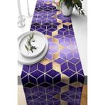 Ohbe Express Pelangi Mavi Geometrik Desenli Leke Tutmaz Kumaş Salon Mutfak Masa Değişik Ranır Modelleri -Mor 40 x 140 - 0,5 x 9 cm - 001-Renkli