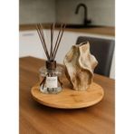 Ohbe Express Top Ayaklı Mini Bambu Sunumluk - 12 cm Yuvarlak Doğal Ahşap Stand - Kahve Yanı, Lokumluk, Mumluk ve Dekoratif Altlık - 0 - Siyah - Option-1