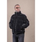 Ohepmoda Dik Yaka Nova Soft Kumaş Erkek Şişme Mont - Siyah