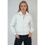 Ohepmoda Yaka Detaylı Kadın Şişme Mont - S - Bej