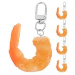 OHPHCALL 5 Adet Gerçekçi Yapay Karides Anahtarlık Mini Simüle Gıda Kolye Ucu Mutfak Rol Yapma Oyunu Turuncu Karides Gıda Tılsımı Aksesuarı Erkek Ve Kız Yetişkinler Için