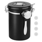 Ohtomber Kahve Kutusu Saklama Kabı - 22 oz Paslanmaz Çelik Hava Geçirmez Kahve Çekirdeği Saklama Zemini Konteyner Tarih İzleyici ve Ölçüm Kepçesi, Tahıl, Şeker, Çay için Mutfak Gıda Kabı Kavanozu