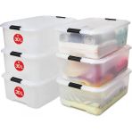 Ohyama Kapaklı Plastik Saklama Kutuları, 30L, 6'Lı Set, Şeffaf
