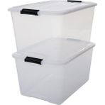 Ohyama Kapaklı Plastik Saklama Kutuları, 45L, 2'li Set, Şeffaf