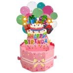 OiDiPi Happy Birthday Pop Up Kartı, Zarflı ve Küçük Kartlı Tatlı 3D Hediye Doğum Günü Kutusu, Kadın Erkek için Komik Mutlu Doğum Günü Kartı, Kız, Oğul, Anne, Baba, Arkadaş için Benzersiz Katlanabilir Kutlama