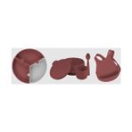 OiOi 5 Parça Puzzle Beslenme Seti Velvet Rose/powder Grey - Bordo